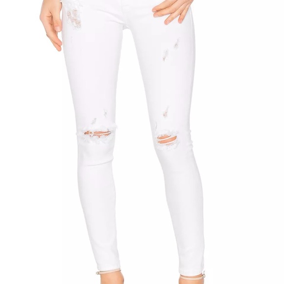 Hudson Nico Mid-rise Super Skinny Jeans. White. Distressed. Size 30 - Picture 3 of 11